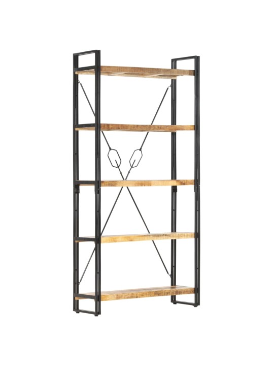 Knihovna s 5 policemi 90x30x180 cm masivní mangovníkové dřevo