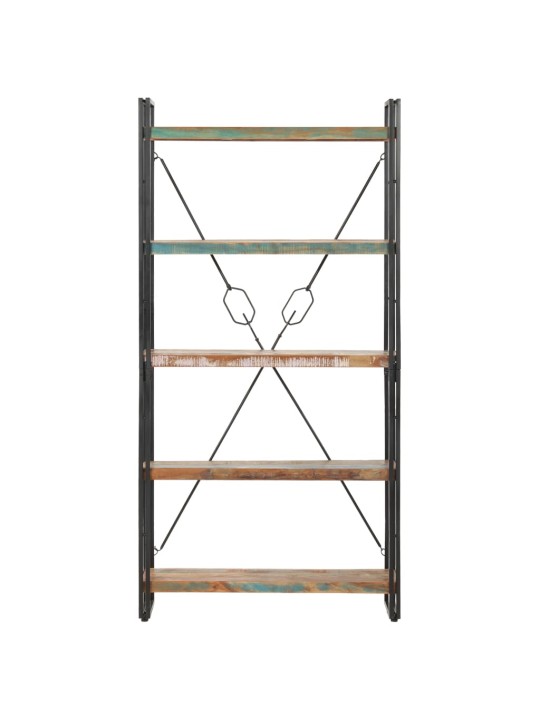 Knihovna s 5 policemi 90x30x180 cm masivní recyklované dřevo