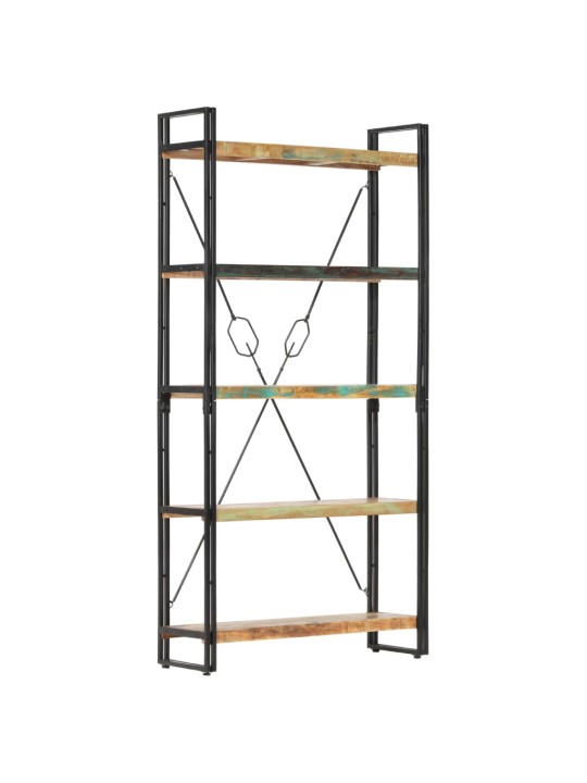 Knihovna s 5 policemi 90x30x180 cm masivní recyklované dřevo