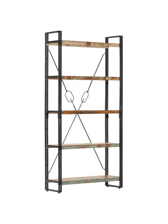 Knihovna s 5 policemi 90x30x180 cm masivní recyklované dřevo