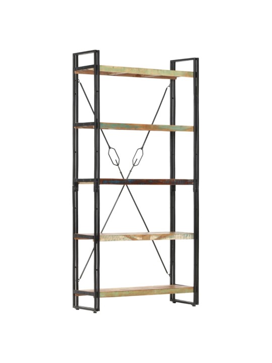 Knihovna s 5 policemi 90x30x180 cm masivní recyklované dřevo