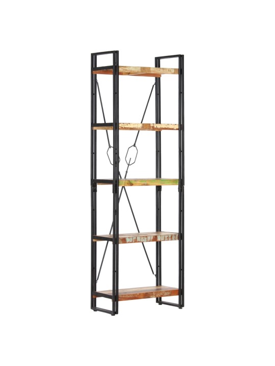 Knihovna s 5 policemi 60x30x180 cm masivní recyklované dřevo
