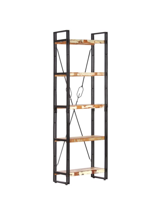 Knihovna s 5 policemi 60x30x180 cm masivní recyklované dřevo