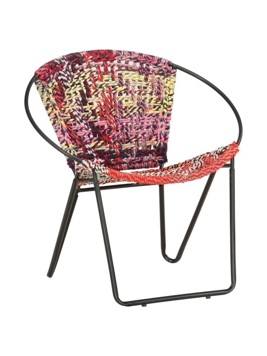 Kruhové křeslo vícebarevné chindi textil