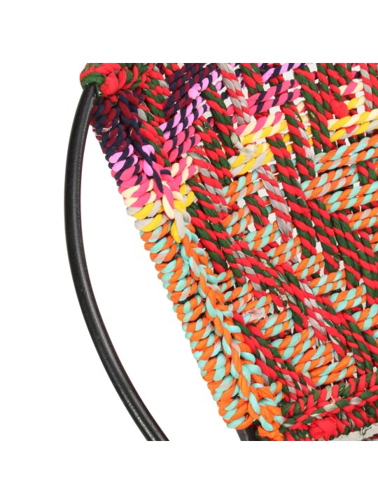 Kruhové křeslo vícebarevné chindi textil