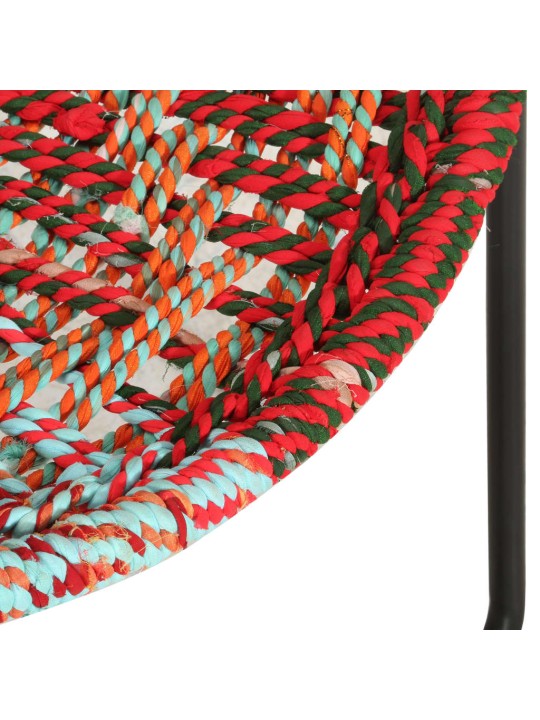 Kruhové křeslo vícebarevné chindi textil