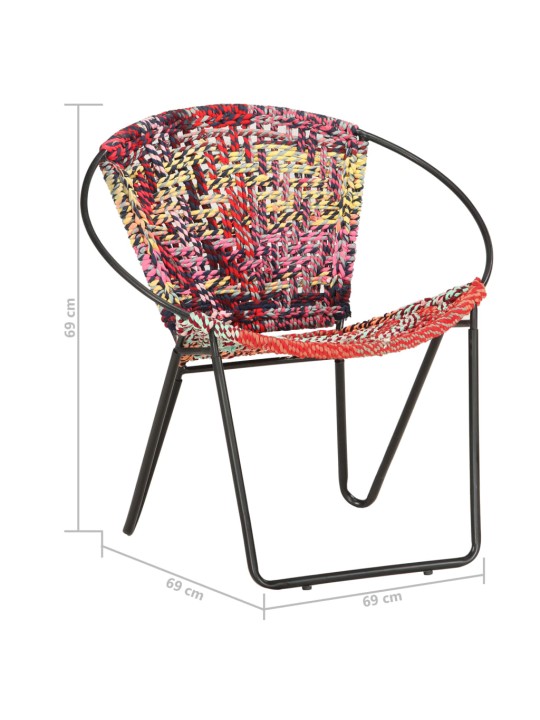 Kruhové křeslo vícebarevné chindi textil