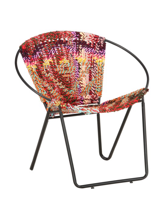 Kruhové křeslo vícebarevné chindi textil