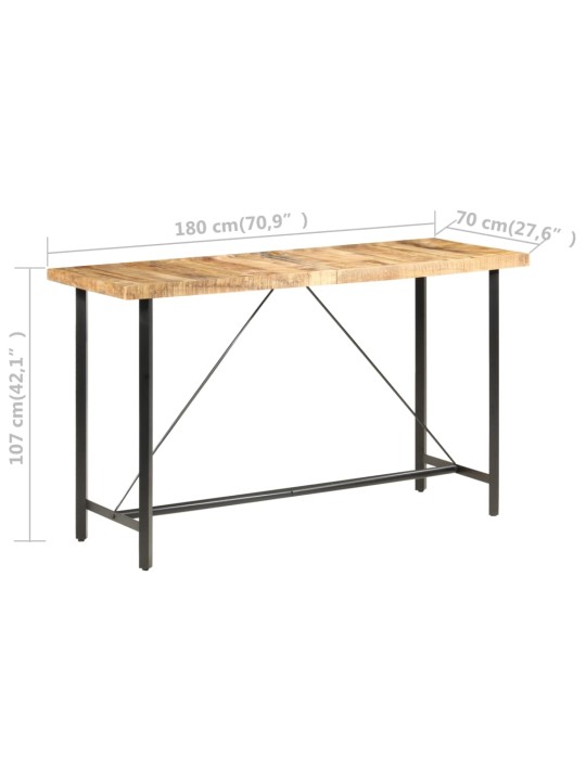 Barový stůl 180 x 70 x 107 cm hrubé mangovníkové dřevo