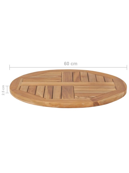 Stolní deska masivní teakové dřevo kulatá 2,5 cm 60 cm