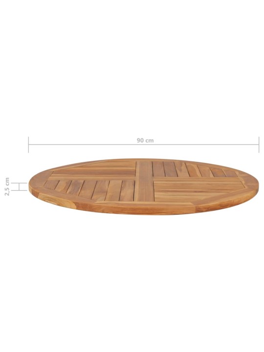 Stolní deska masivní teakové dřevo kulatá 2,5 cm 90 cm