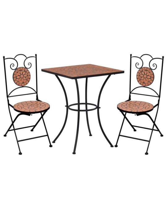 3dílný mozaikový bistro set keramický terakotový
