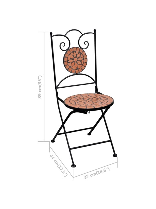 3dílný mozaikový bistro set keramický terakotový