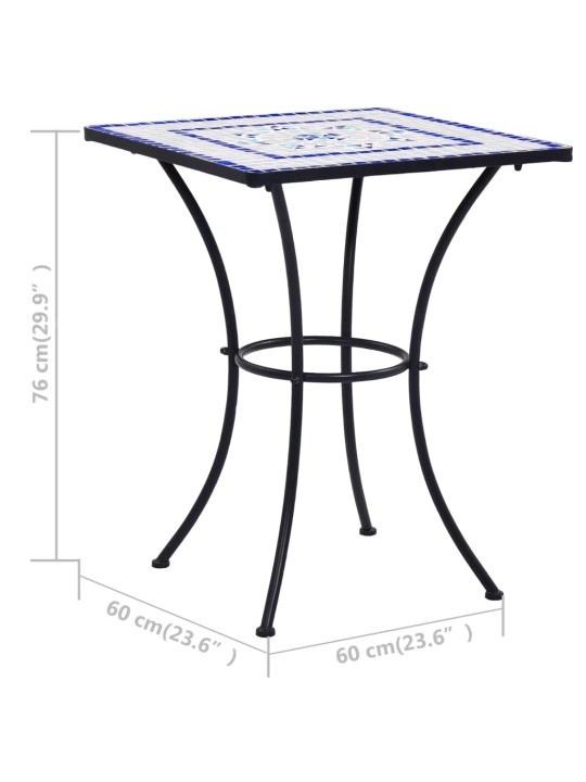 3dílný mozaikový bistro set keramický modro-bílý