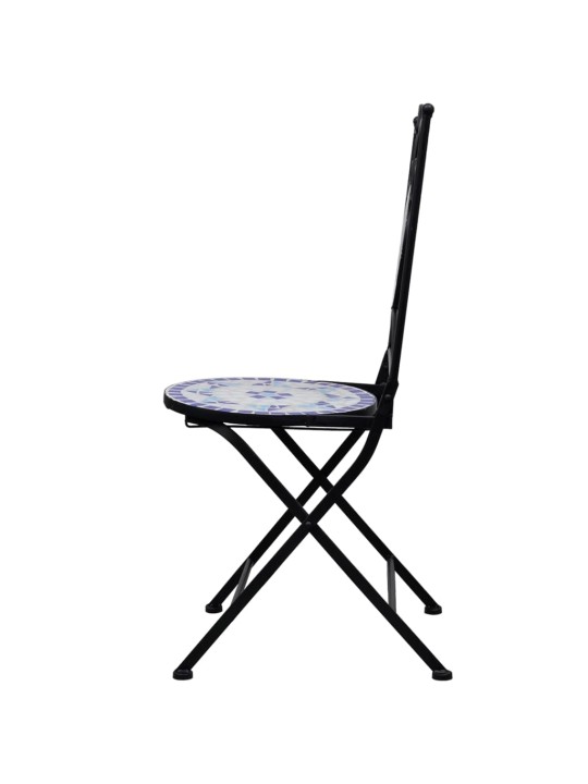 3dílný mozaikový bistro set keramický modro-bílý