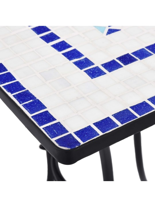 3dílný mozaikový bistro set keramický modro-bílý