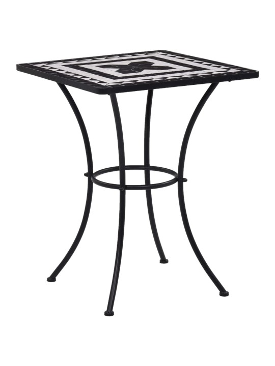 3dílný mozaikový bistro set keramický černobílý