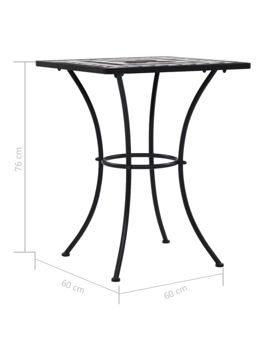 3dílný mozaikový bistro set keramický černobílý