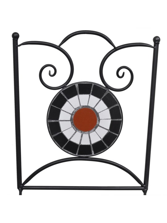 3dílný mozaikový bistro set keramický terakotovo-bílý