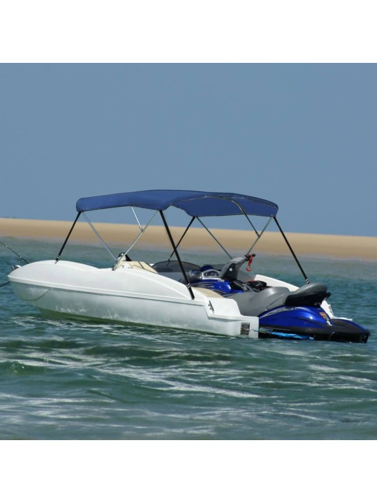 Bimini stříška se 3 oblouky modrá 183 x 140 x 137 cm