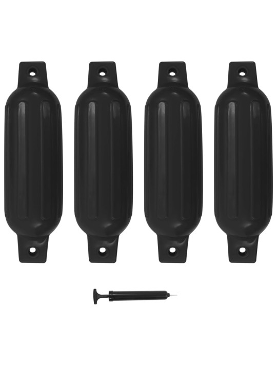 Lodní nárazník 4 ks černý 41 x 11,5 cm PVC