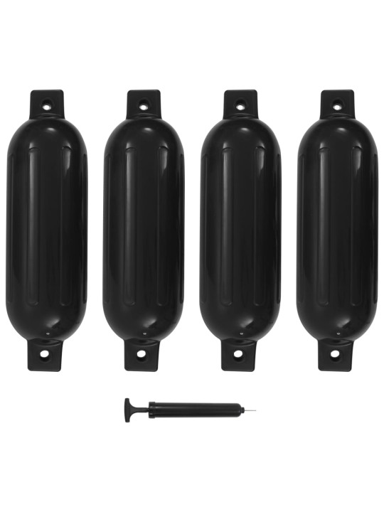 Lodní nárazník 4 ks černý 51 x 14 cm PVC