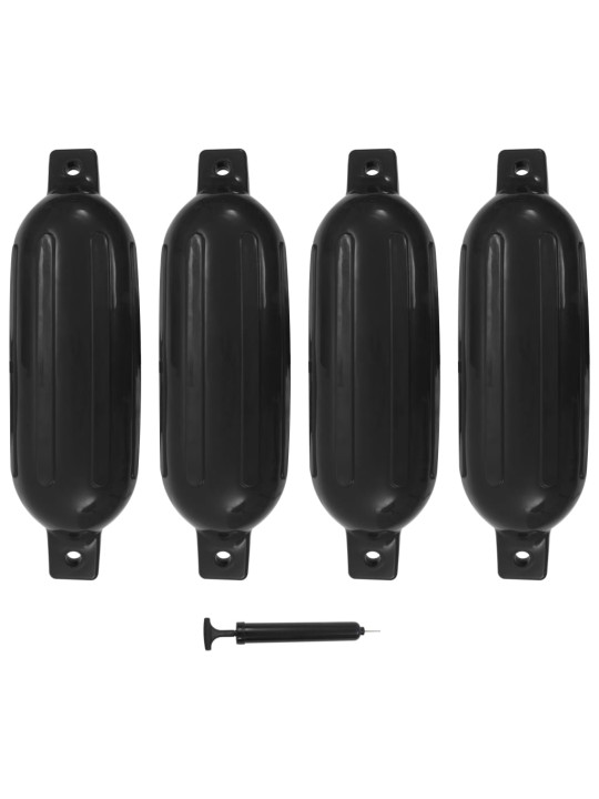 Lodní nárazník 4 ks černý 58,5 x 16,5 cm pvc