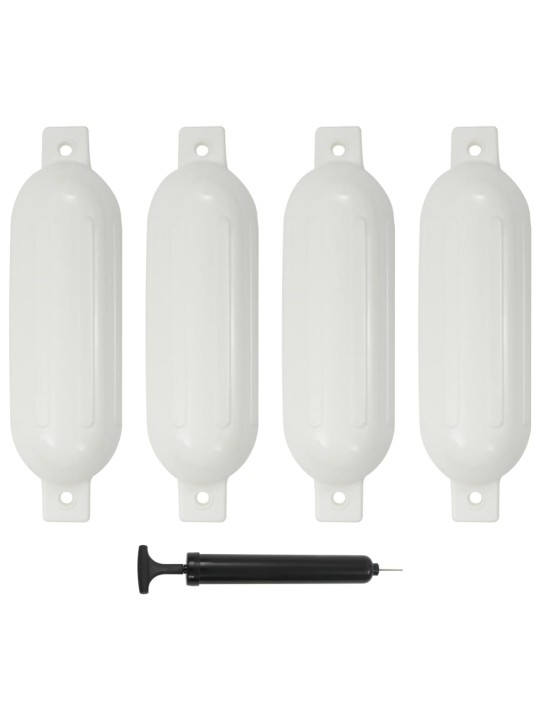 Lodní nárazník 4 ks bílý 51 x 14 cm PVC