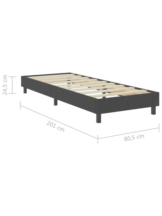 Postel boxspring šedá textil 80 x 200 cm