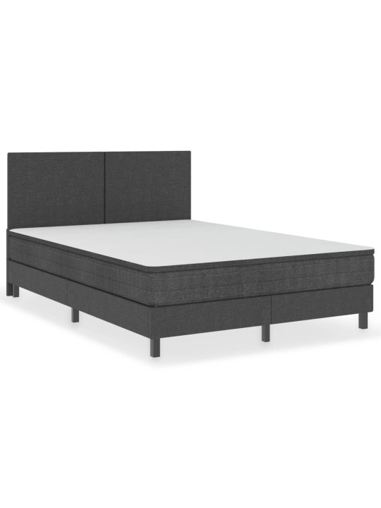 Postel boxspring šedá textil 160 x 200 cm
