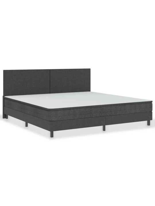 Postel boxspring šedá textil 200 x 200 cm