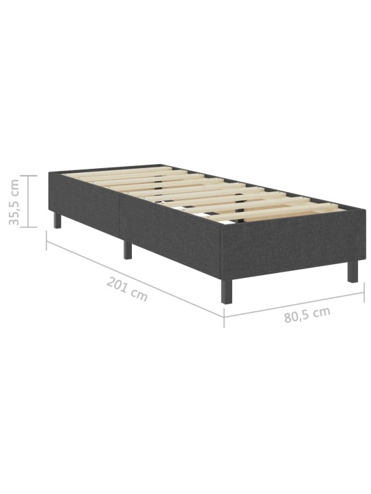 Postel boxspring šedá textil 80 x 200 cm