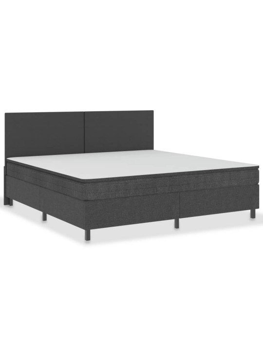 Postel boxspring šedá textil 200 x 200 cm
