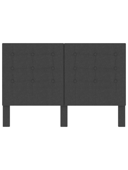 Prošívané čelo postele tmavě šedé textil 140 x 200 cm