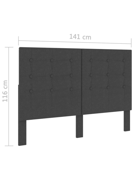 Prošívané čelo postele tmavě šedé textil 140 x 200 cm