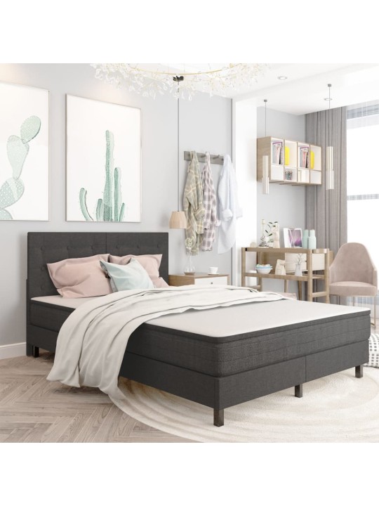 Prošívané čelo postele tmavě šedé textil 140 x 200 cm