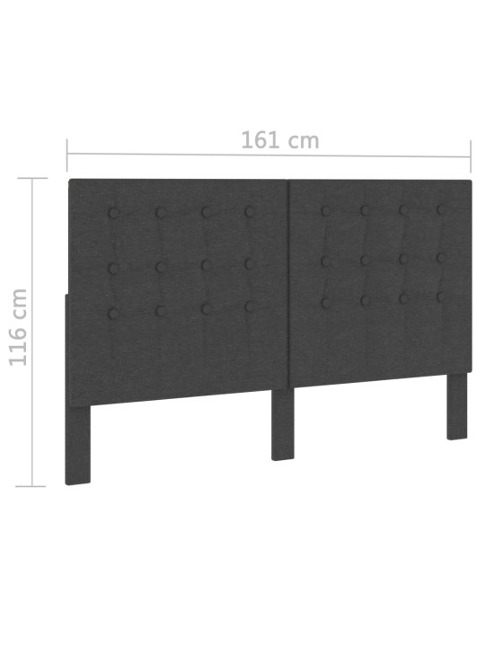 Prošívané čelo postele tmavě šedé textil 160 x 200 cm