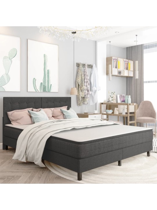 Prošívané čelo postele tmavě šedé textil 180 x 200 cm