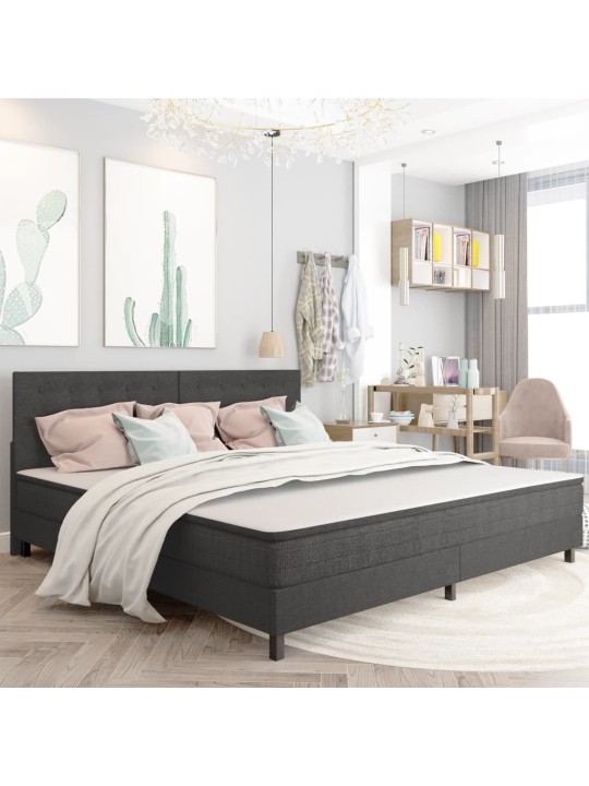Prošívané čelo postele tmavě šedé textil 200 x 200 cm