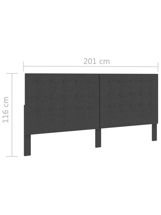 Prošívané čelo postele tmavě šedé textil 200 x 200 cm