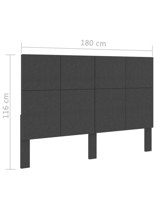 Čelo postele tmavě šedé textil 180 x 200 cm