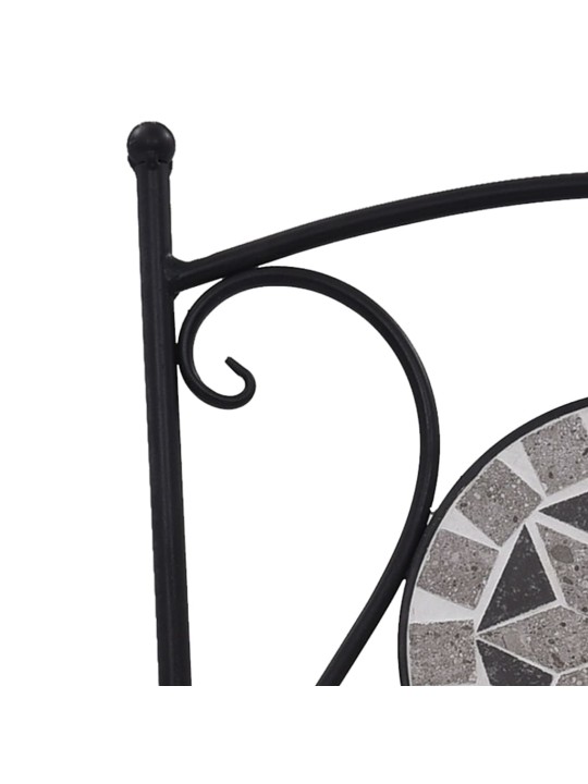 3dílný mozaikový bistro set keramický šedý