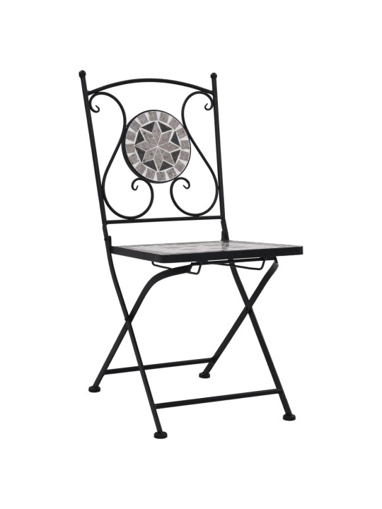 3dílný mozaikový bistro set keramický šedý
