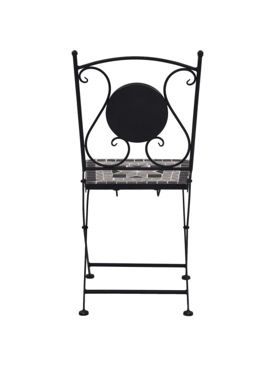 3dílný mozaikový bistro set keramický šedý