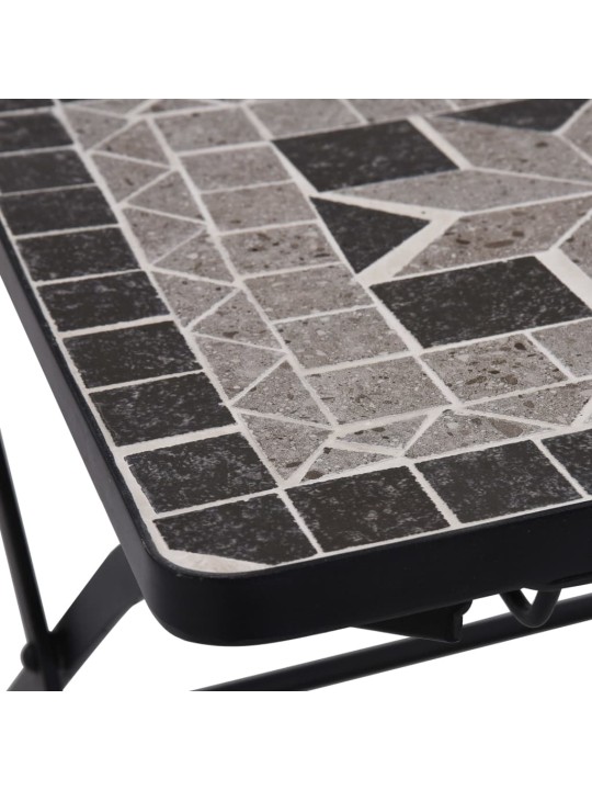 3dílný mozaikový bistro set keramický šedý