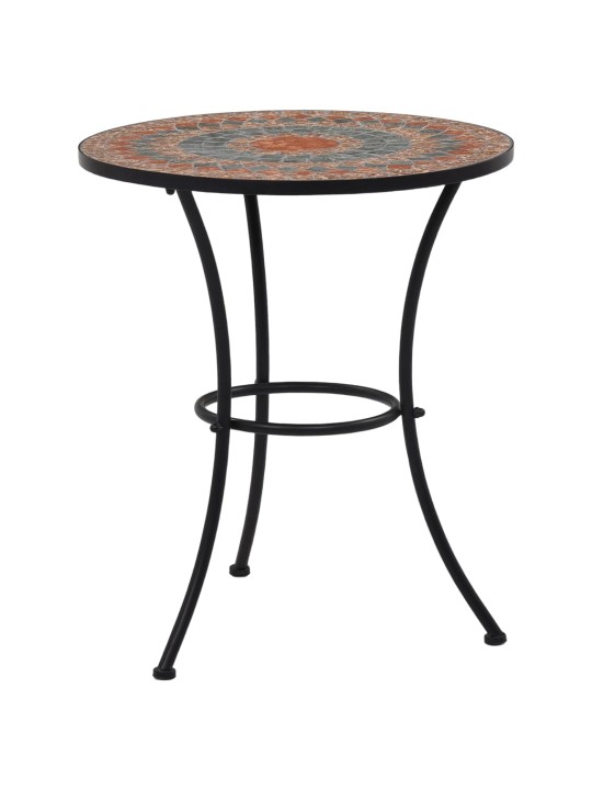 3dílný mozaikový bistro set keramický oranžovo-šedý