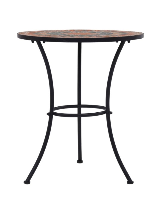 3dílný mozaikový bistro set keramický oranžovo-šedý
