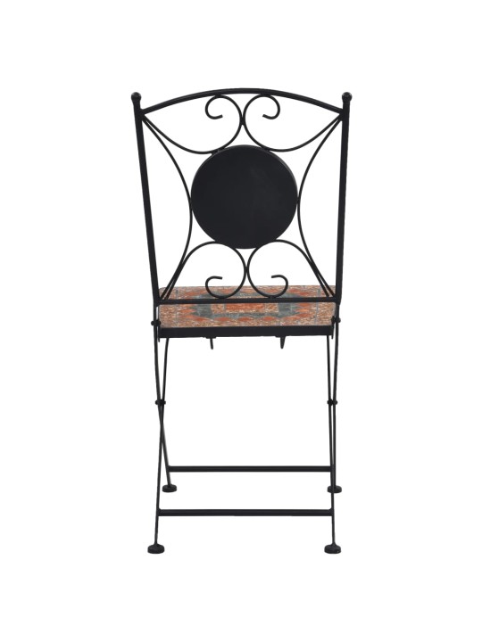 3dílný mozaikový bistro set keramický oranžovo-šedý