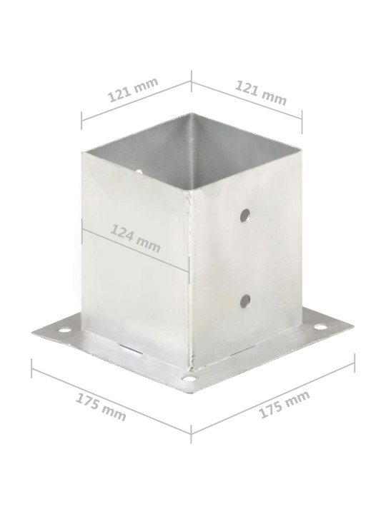 Patka na sloupek 4 ks pozinkovaný kov 121 mm