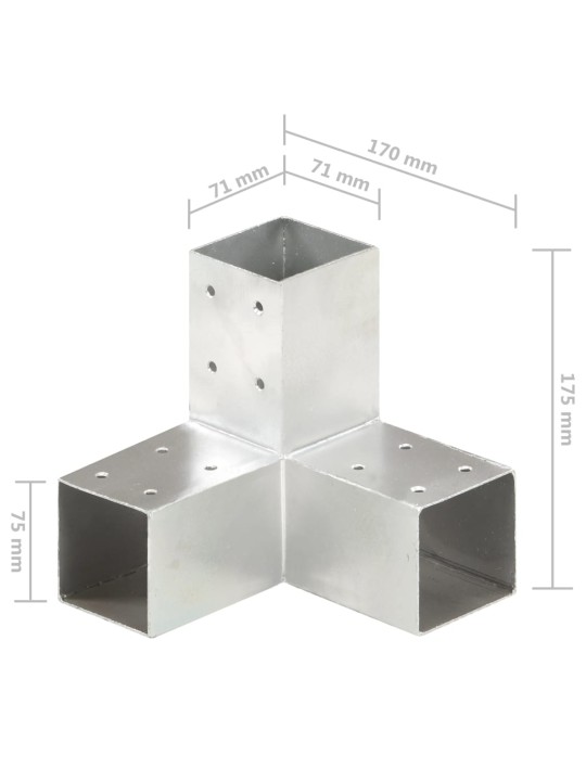 Trámová spojka ve tvaru Y pozinkovaný kov 71 x 71 mm